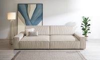 HOME AFFAIRE, Home affaire Big-Sofa »NEU: SHERWOOD XXL, Big-Sofa (316cm), extra tiefe Sitzfläche 95 cm« bequemer Sitzkomfort, Cord u. Leinenoptik, Kedernaht