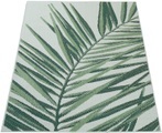 Paco Home Teppich »Ostende 537«, rund, 4 mm Höhe, Flachgewebe, Motiv Palmenblätter, In- und Outdoor geeignet, Wohnzimmer