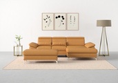 sit&more Ecksofa »Cabrio«, mit Sitztiefen- und Armteilverstellung sowie Federkern, 2 Nierenkissen