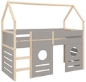 LÜTTENHÜTT, Lüttenhütt Hochbett »Janne«, aus schönem massivem Kiefernholz, Einzelbett, in einer Haus-Optik Form, inklusive praktischer massiver Holzleiter und Paneele, in verschiedenen Farbvarianten erhältlich, Liegefläche 90x200 cm