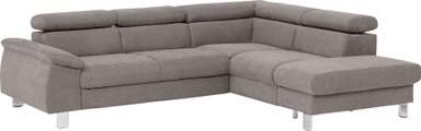 COTTA Ecksofa »Komaris«, inklusive Kopf- bzw. Rückenverstellung, wahlweise Bettfunktion, Bettkasten und RGB-LED-Beleuchtung