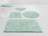 MY HOME, my home Badematte »Jos«, Höhe 22 mm, rutschhemmend beschichtet, fussbodenheizungsgeeignet-schnell trocknend, Badematten in Pastell-Farben, Badteppich als 3 teiliges Set erhältlich