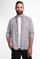 ETERNA LANGARM HEMD REGULAR FIT UPCYCLING SHIRT FLANELL CARAMEL/BLAU