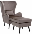 Guido Maria Kretschmer Home&Living Sessel »Salla«, wahlweise mit oder ohne Hocker, grosser Sessel: Masse B/T/H: 78/94/118 cm, Bezug auch in Luxus-Microfaser in Teddyfelloptik
