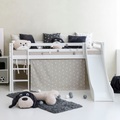 Hoppekids Hochbett »«Pets Silberfarbengrau»«, Rutsche & Vorhang Grau und viel Auswahl