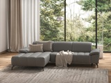 sit&more Ecksofa »Cool«, wahlweise mit Kopfteilverstellung und Vorziehsitz, motorisch, mit schwarzen Füssen