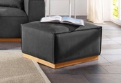 Home affaire Hocker »Terry«, mit offener Kedernaht und Holzuntergestell