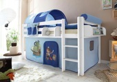 TICAA, Ticaa Hochbett »Malte« mit Rolllattenrost und Textil-Set