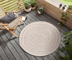 NORTHRUGS Teppich »Bali«, rund, 5 mm Höhe, In-und Outdoor geeignet, Wohnzimmer, Balkon, Terrasse, Garten, Robust, Pflegeleicht, Flachgewebe, Wendbar