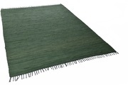 THEKO Teppich »Happy Cotton«, rechteckig, 5 mm Höhe, Handweb Teppich, Flachgewebe, reine Baumwolle, handgewebt, mit Fransen, ideal im Wohnzimmer & Schlafzimmer