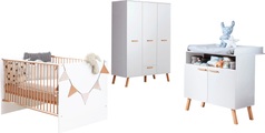 trendteam Babymöbel-Set »Mats«, (Set, 3 St., Bett, Wickelkommode, Schrank), neutrales Design