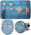 Sanilo Badaccessoires-Sets »Seefahrt«, (Komplett-Set, 3 tlg.), bestehend aus WC-Sitz, Badteppich und Waschbeckenstöpsel