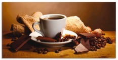 Artland Wandbild »Kaffeetasse Zimtstange Nüsse Schokolade«