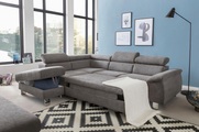 COTTA Ecksofa »Komaris«, inklusive Kopf- bzw. Rückenverstellung, wahlweise Bettfunktion, Bettkasten und RGB-LED-Beleuchtung