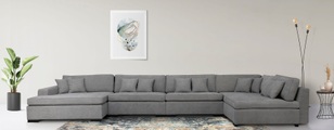 Guido Maria Kretschmer Home&Living Wohnlandschaft »Skara«, (5 St.), Lounge-Sofa mit Federkern-Polsterung, in vielen Bezugsvarianten, auch recycelt