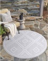 Carpet City Teppich »Santorini«, rund, 5 mm Höhe, 3D-Effekt, für Wohnzimmer, Flur, Küche, Wintergarten, Balkon, Wetterfest & UV-beständig