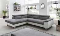 COTTA Ecksofa »Komaris«, inklusive Kopf- bzw. Rückenverstellung, wahlweise Bettfunktion, Bettkasten und RGB-LED-Beleuchtung