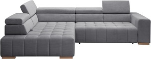 exxpo - sofa fashion Ecksofa »Elianos, hoher Sitzkomfort, aufwendige Kreuzsteppung im Sitz, L-Form«, inkl. Kopfteil- und Sitztiefenverstellung, wahlweise mit Bettfunktion