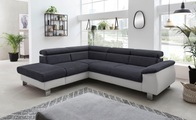 COTTA Ecksofa »Komaris«, inklusive Kopf- bzw. Rückenverstellung, wahlweise Bettfunktion, Bettkasten und RGB-LED-Beleuchtung