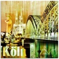 Artland Glasbild »Köln Skyline Abstrakte Collage«
