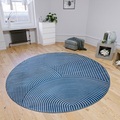 HANSE Home Teppich »Faron«, rund, 3 mm Höhe, strapazierfähig, pflegeleicht, ringsum gekettelt, Hoch-Tief-Optik