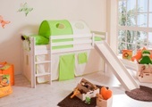 Ticaa Hochbett »Manuel« mit Rolllattenrost und Textil-Set