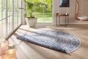 freundin Home Collection Teppich »Lilja«, rund, 5 mm Höhe, In-und Outdoor geeignet, Mandala, Wohnzimmer, Balkon, Terrasse, Garten, Pflegeleicht, Flachgewebe, Wendbar