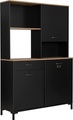 VEDIA, Mikrowellen-Möbel «City», B 119 x H 180 x T 41 cm, schwarz/holz