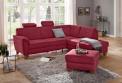 Home affaire Ecksofa »Alta«, mit Federkern und Kontrastnaht, Füsse Buche eichefarben