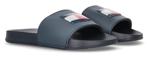 Tommy Hilfiger, Tommy Hilfiger Pantolette »FLAG POOL SLIDE WHITE«, als Pool-Slides tragbar