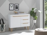 INOSIGN Sideboard »Torge, Anrichte, Kommode, Schubladenschrank«, (1 St.), abgeschrägte Füsse, drei Farben, Scandi Design, 107 cm breit