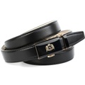 Anthoni Crown Damengürtel in Schwarz mit goldfarbener Glas-Schliesse