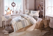 Home affaire Bettwäsche »Janina«, (4 tlg.), Bettwäsche für Winter und Sommer, Bettwäsche mit Patchwork-Design