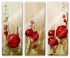 Wall-Art, Wall-Art Mehrteilige Bilder »Schlafzimmer Rosen (3-teilig)« (Set)
