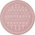 Paco Home Teppich »Livorno 671«, rund, Uni-Farben, Scandi, Rauten Muster, Hoch-Tief Effekt, Outdoor geeignet