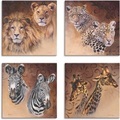 Artland, Artland Leinwandbild »Löwen Leoparden Zebra Giraffen«