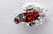 Papermoon Fototapete »3D ABSTRAKT DESIGN-VINTAGE OLDTIMER WANDDEKO XXL«, Vliestapete, hochwertiger Digitaldruck, inklusive Kleister