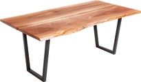Holzzone, Holzzone Baumkantentisch »LEO«, Massivholz Nussbaum