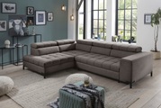 exxpo - sofa fashion Ecksofa, Steppung im Sitzbereich, Wahlweise mit Bettfunktion und Bettkasten, inklusive 5 verstellbaren Kopfstützen