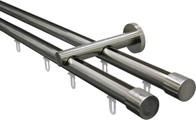 GARDINIA Gardinenstange »Gardinenstangen Set Isa 2-Lauf mit Innenlauf II Ø 20 mm«, 2 läufig-läufig, Fixmass, Serie Isa