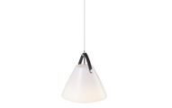 LED-Pendelleuchte Strap 27 mit Glasschirm, weiß