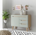 INOSIGN Sideboard »Torge, Anrichte, Kommode, Schubladenschrank«, (1 St.), abgeschrägte Füsse, drei Farben, Scandi Design, 107 cm breit
