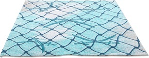 Sansibar, Sansibar Teppich »Keitum 005«, rechteckig, 3 mm Höhe, Flachgewebe, modernes Design, Motiv Fischernetz & gekreuzte Säbel, ideal im Wohnzimmer & Schlafzimmer