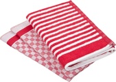 ROSS Geschirrtuch »Exclusiv«, (Set, 3 tlg.), 1x Küchen-Frottiertuch 50x50 cm Streifen und 2 Geschirrtücher 50x70 cm mit Karodesign