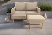 DOMO collection, DOMO collection 2-Sitzer »Slunce, Outdoor-Raumwunder«, 2-Sitzer inkl. 2 Hocker, Outdoor geeignet