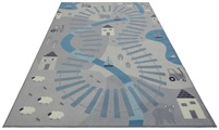 HANSE Home Teppich »Railtrack«, rechteckig, 0,9 mm Höhe, Weicher Flor, Schaldämmende Spielunterlage, Kinderzimmer, Strassen Design, Kurzflor, Robust, pflegeleicht