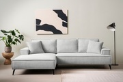 andas Ecksofa »TVINNU, L-Form in Cord, Sofa«, wahlweise Recamiere rechts/links, schwarze Füsse, bequemer Sitzkomfort