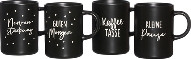 RITZENHOFF & BREKER, Ritzenhoff & Breker Becher »Svart«, (Set, 4 tlg., 4 Kaffeebecher (330 ml, 11 cm hoch, 8 cm Durchmesser), 330 ml, 4-teilig