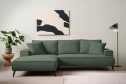 andas Ecksofa »TVINNU, L-Form in Cord, Sofa«, wahlweise Recamiere rechts/links, schwarze Füsse, bequemer Sitzkomfort