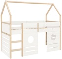 LÜTTENHÜTT, Lüttenhütt Hochbett »Janne«, aus schönem massivem Kiefernholz, Einzelbett, in einer Haus-Optik Form, inklusive praktischer massiver Holzleiter und Paneele, in verschiedenen Farbvarianten erhältlich, Liegefläche 90x200 cm